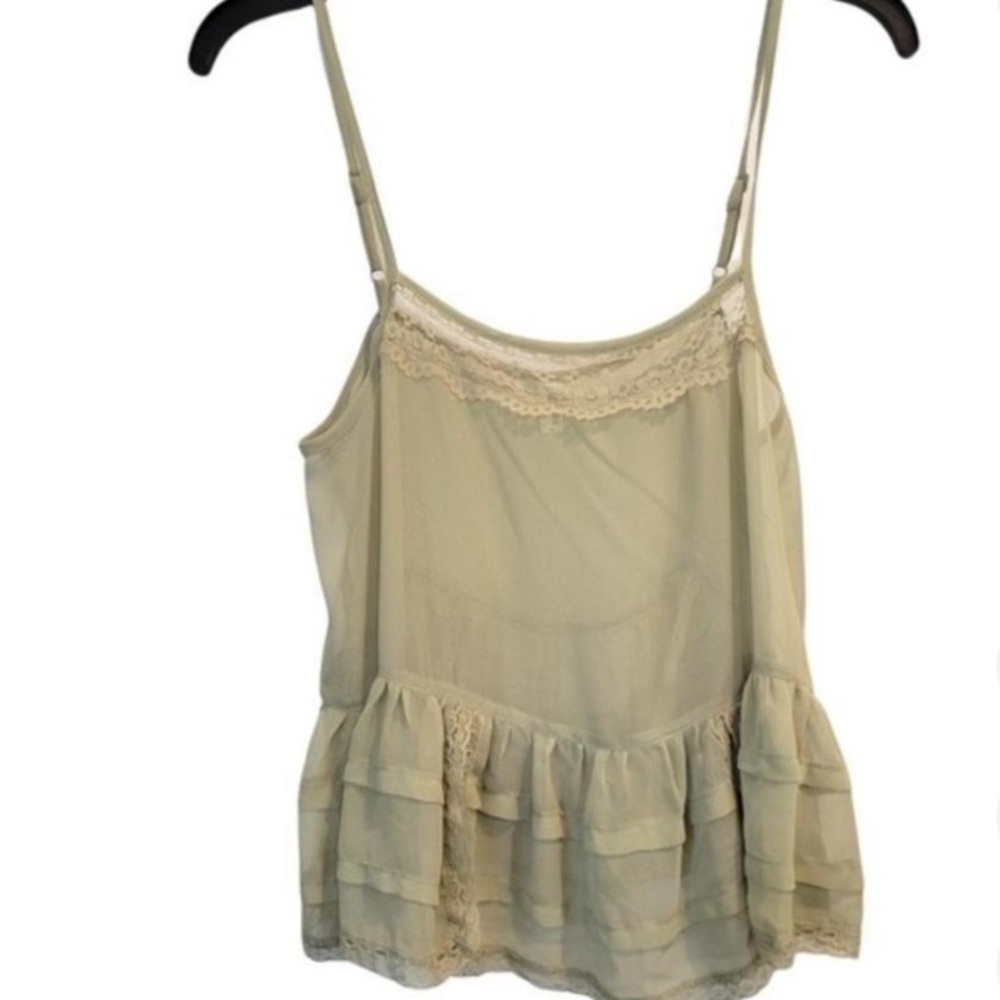 Free People Lace Ruffle Tank Top